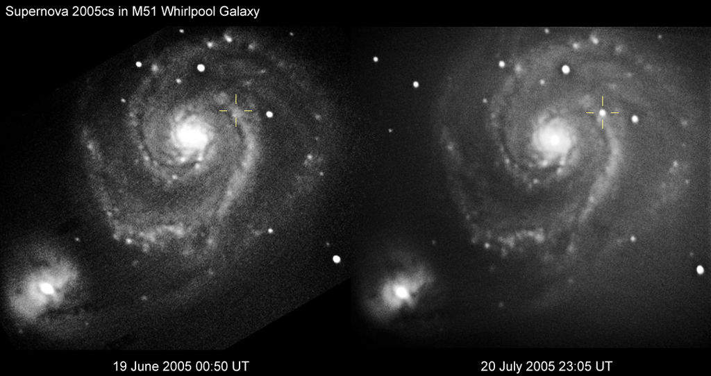 Solar Worlds - Supernova 2005cs in Whirlpool Galaxy M51