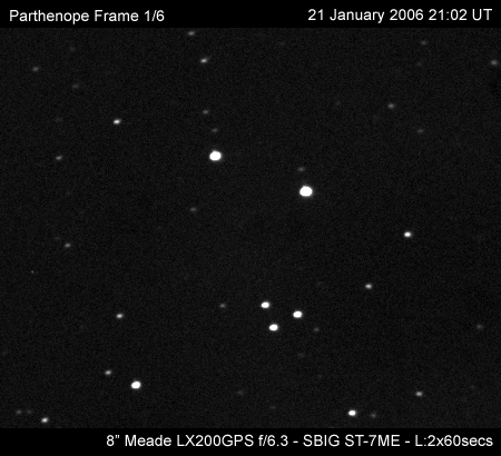 Parthenope motion animation - January 2006 - Solar Worlds